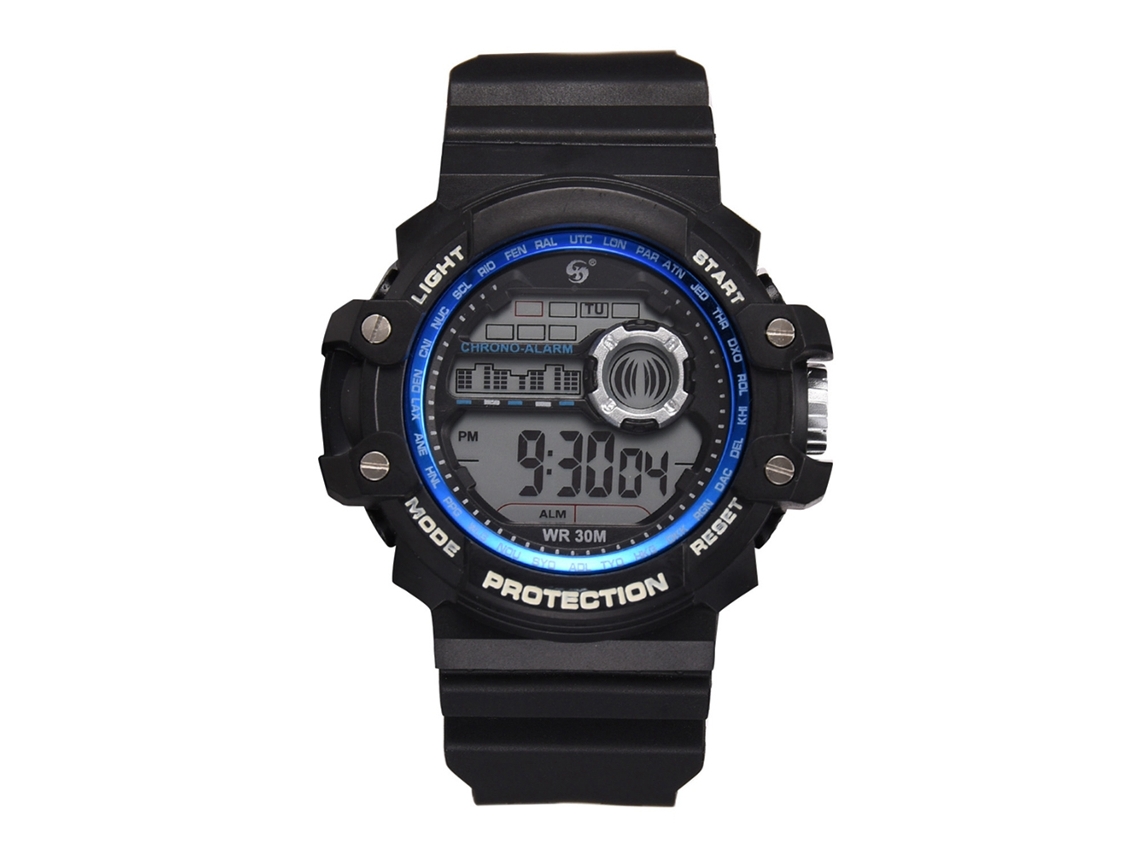 Reloj Deportivo Electrónico Azul Resistente Al Agua Hasta 30 M Para Hombres Y Estudiantes.