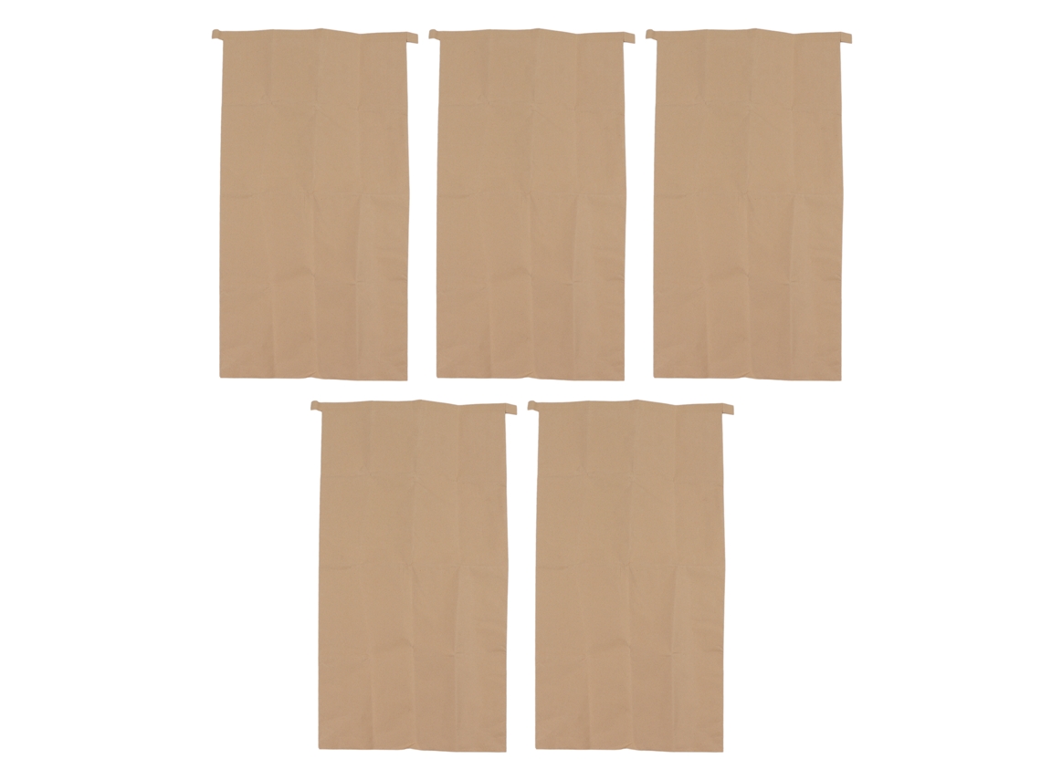 5 Bolsas De Papel Kraft Tejido, Impermeables, 100x50cm, Para Almacenar Hojas, Jardín, Patio, Césped.
