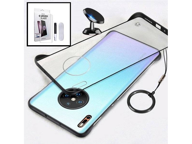 Funda + Protector + Soporte Huawei Mate 30 Pro 5G Invisible Bumper (Transparente)