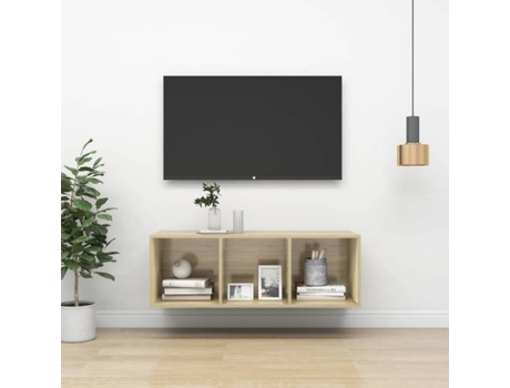 Mueble para la televisión VIDAXL Marrón Madera contrachapada (37x37x107 cm)