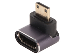 Adaptador Multimedia Mini Hd Con Interfaz Macho A Hembra, 8k 60hz, Ángulo Recto, Bidireccional.