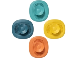 2026-4 Taponeras De Silicona Para Drenaje, Capturadores De Pelo Duraderos Para Baño Y Cocina, Naranja, Azul, Verde, Amarillo