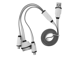 Cable De Carga 3 En 1 Pack De 2 1m Cable Plano Para Iphone 4s Ios Microusb Cable De Datos