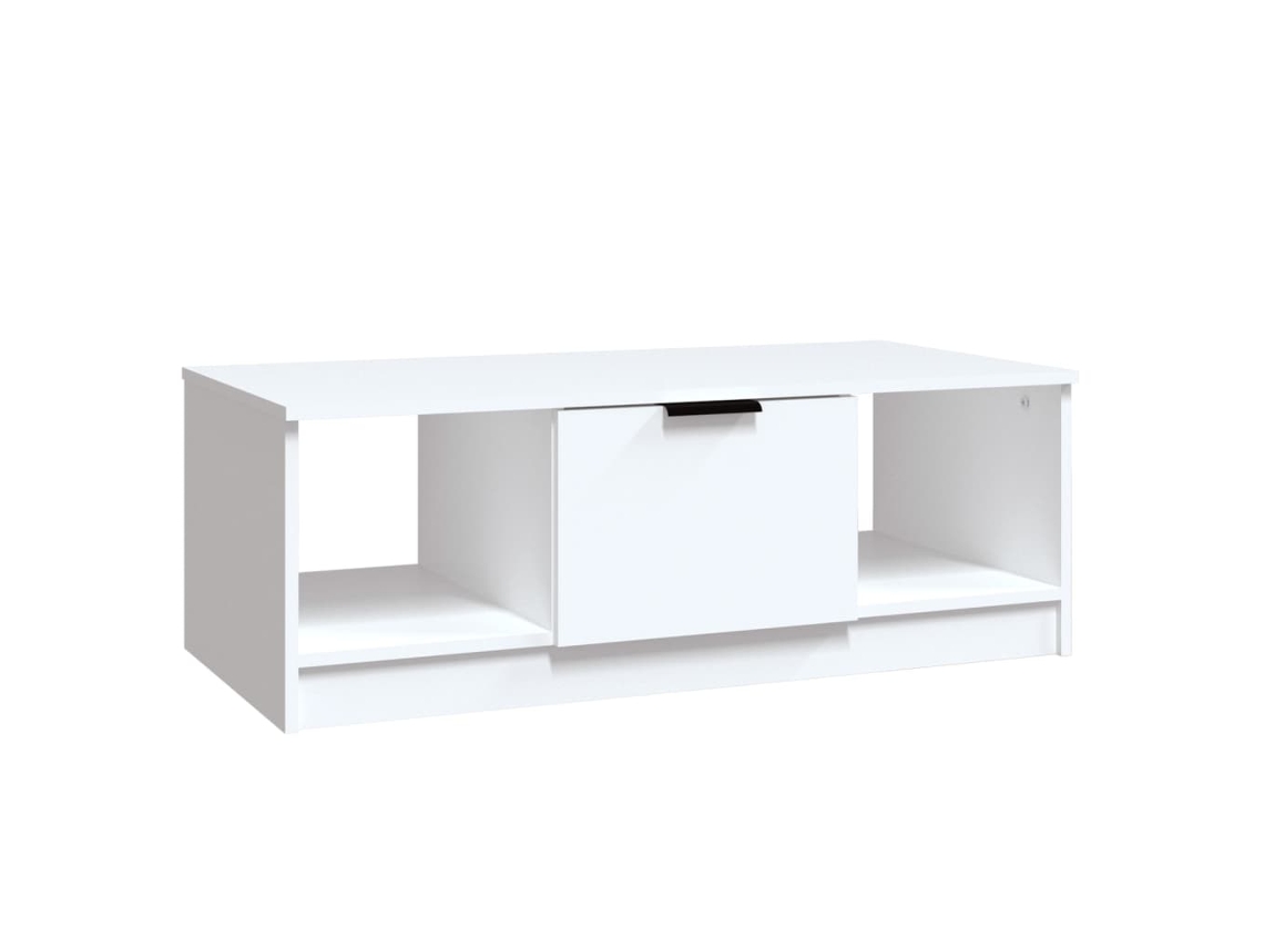 Mesa basse de salon design moderne 102 x 50 x 36 cm bois dingénierie blanc dec037812 décoshop26
