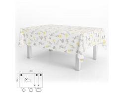 Mantel Hule Rectangular Flores Amarillas Impermeable Antimanchas PVC 140x250 cm  Recortable Uso Interior y Exterior ORYX