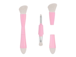 Brocha De Maquillaje De Viaje 4 En 1: Sombra De Ojos, Cejas, Delineador De Ojos Y Rubor.