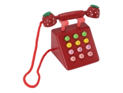 Decoración De Teléfono De Madera Alta Simulación Educativa Lindo Modelo Decorativo Para Hogar Oficina Café Rojo