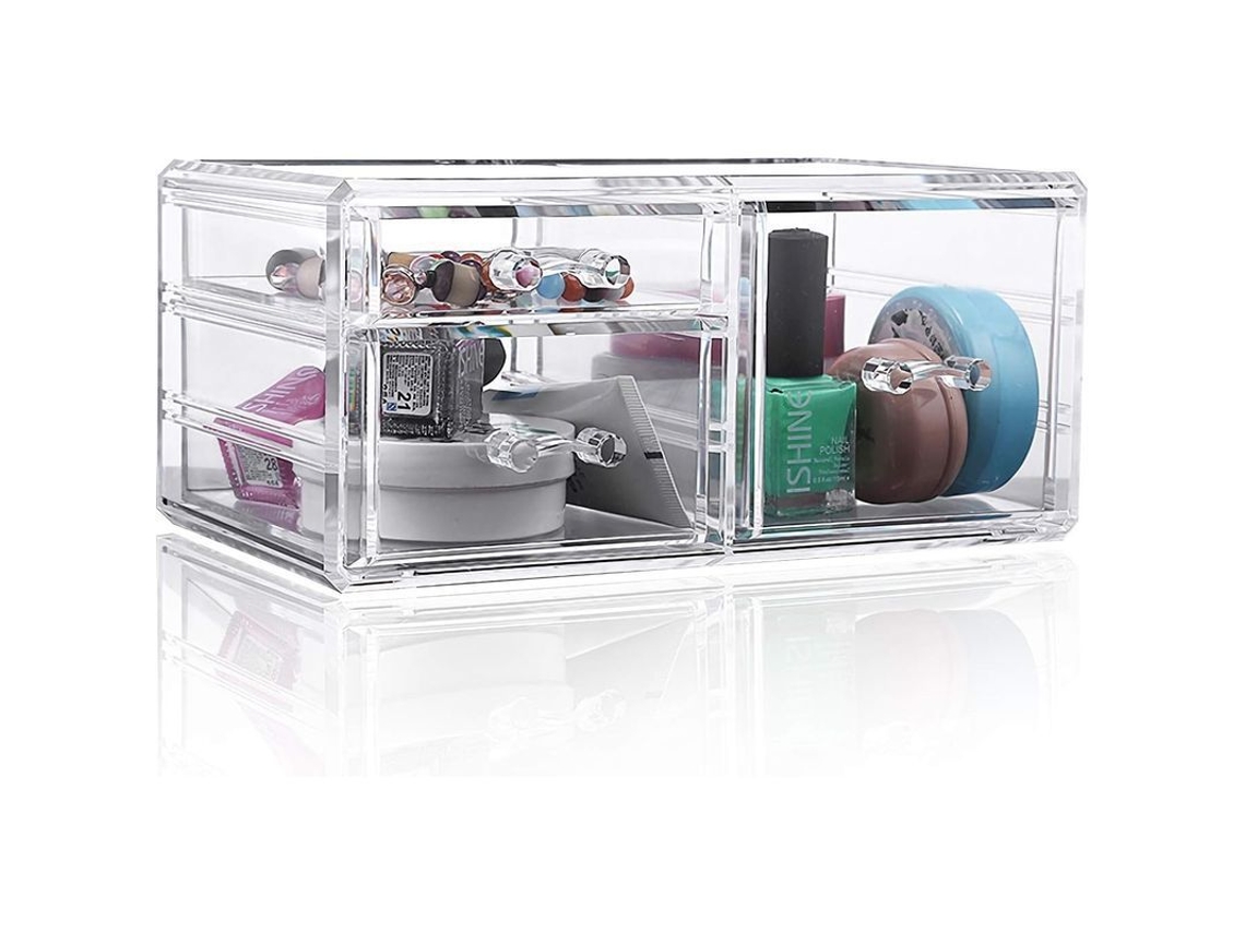 Organizador De Escritorio Acrílico Con 3 Cajones Para Oficina, Cocina Y Cosméticos.