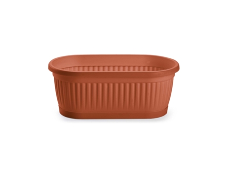 Jardinera Rectangular 22 Cm Con Plato Integrado Terracota PLASTIC FORTE
