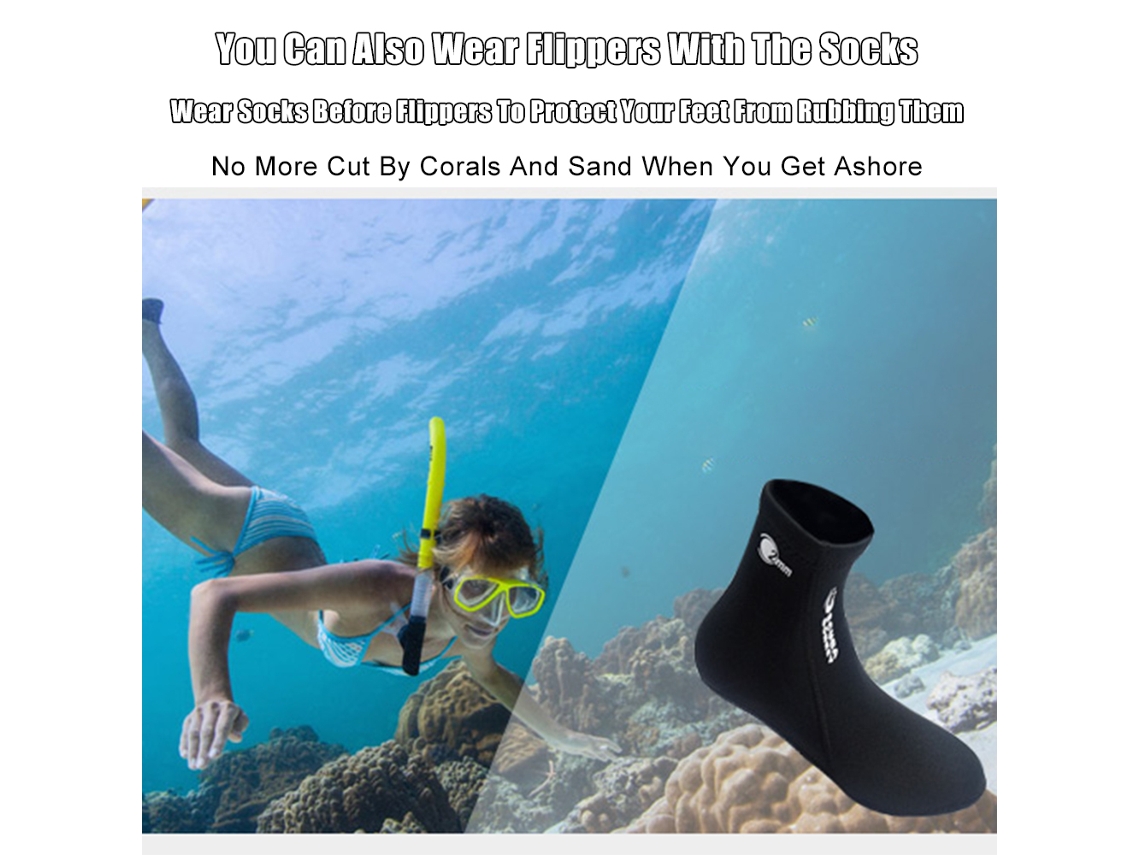 Calcetines De Neopreno De 2 Mm Antigoteo Para Buceo, Cálidos, Para Hombre Y Mujer, Botas De Buceo Para Deportes Acuáticos, Color Negro.