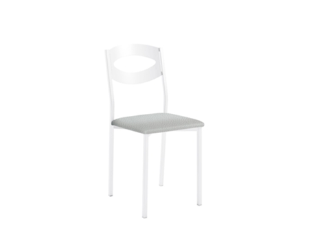 Silla de cocina Olga blanca 38x86x47cm Polipiel Plata FANMUEBLES