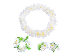 Guirnalda de flores artificiales con conjunto blanco slowmoose