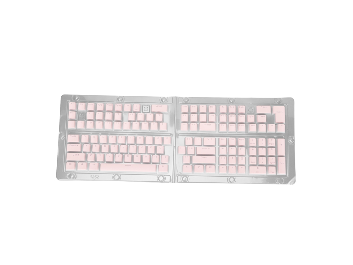 Teclas de teclado translúcidas color pudín rosa