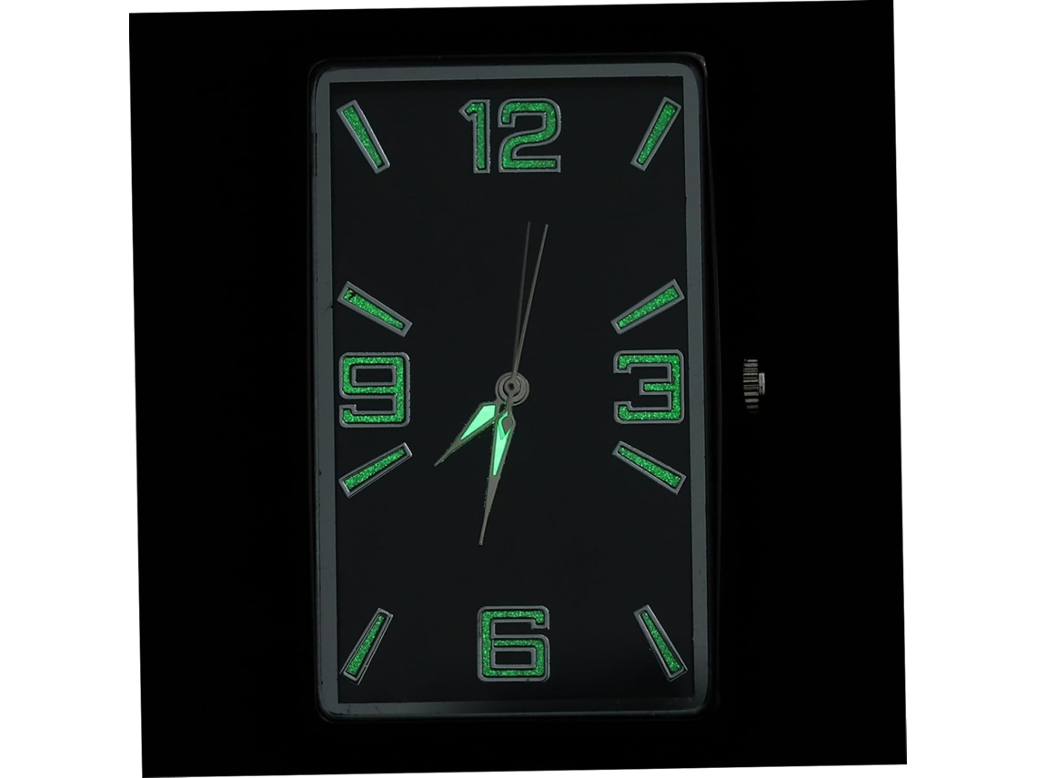 Reloj Cuadrado Adhesivo Para Coche En Aleación Negra, Funcionamiento Sencillo Con Pila De Botón, Decoración.
