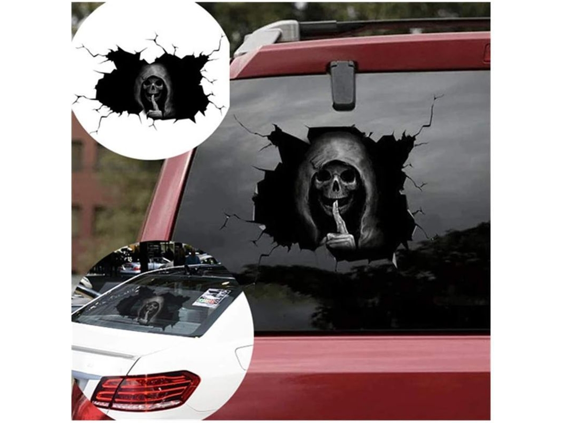 Pegatina Removible De Un Hombre Calvo Aterrador Con Una Guadaña Para Coche, Ventana, Suelo, Fiesta (1 Unidad, 20 X 30 Cm)