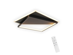Luz de Techo Led de Diseño Moderno 53W Negro Regulable con Control Remoto Sala de Estar para Dormitorio Cocina Pasillo Oficina NETTLIFE