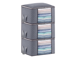 Caja de Almacenaje Contenedores Ropa Plegables NEVEANCE Gris (32x28x6cm)