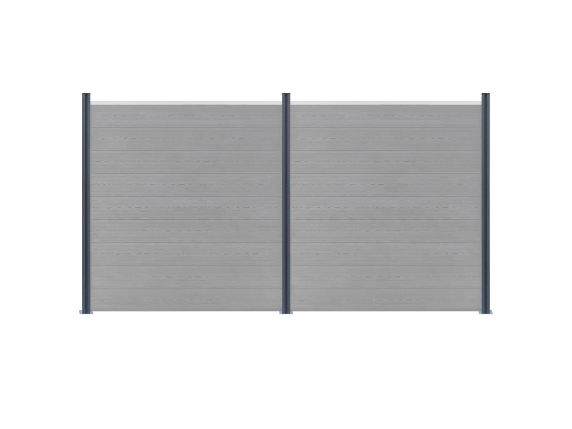 Postes para cerca de aluminio, 3 piezas, 185 cm, gris oscuro, Wsd258661, Lovely Home
