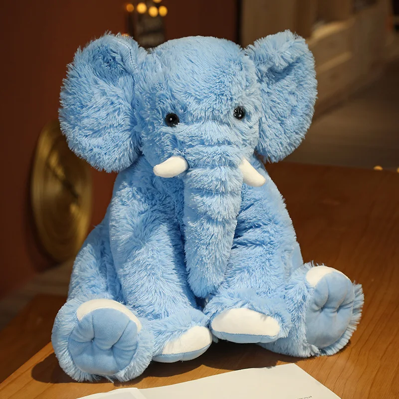 (azul, 45 Cm) Lindo Peluche Realista De Elefante De Dibujos Animados