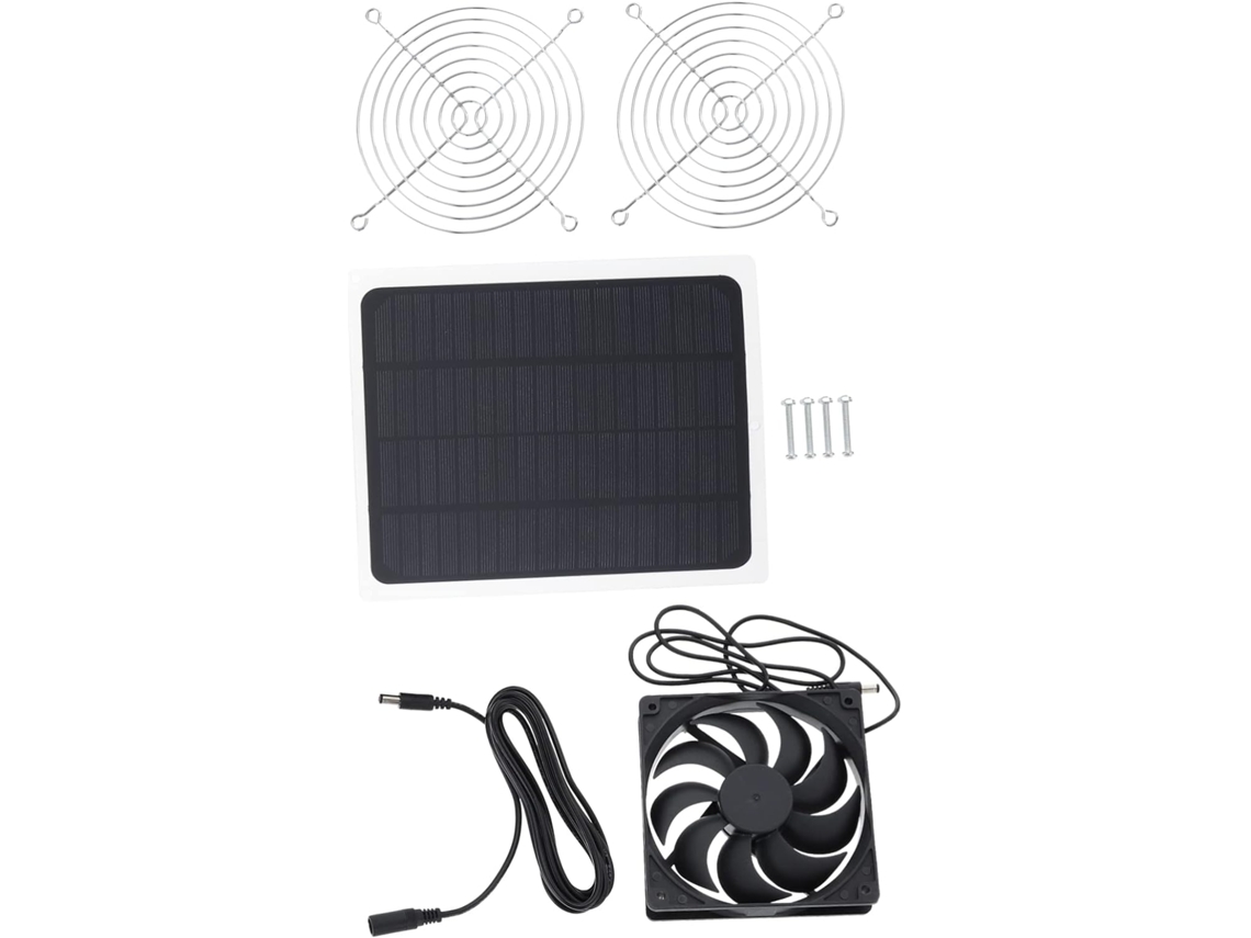 Pequeno Ventilador Solar À Prova D'água Para Galinheiro E Resfriamento De Animais.