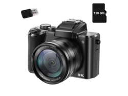 Cámara digital Szsmart DC226 con pantalla HD 8K de 3,2 pulgadas, 88 MP, zoom 16x, Wi-Fi, para vlogs en YouTube, lector de tarjetas de 128 GB, color negro