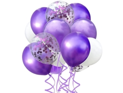 Kit de balões de látex metálicos Fasst com luzes de cordão para aniversários e festas comemorativas, 30 cm (12 polegadas)