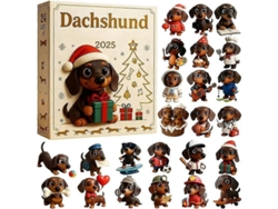 Calendario De Adviento De Dachshund 2025 | 24 Días De Cuenta Regresiva Con Adornos De Perros Para Navidad (1 Unidad)