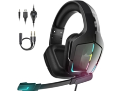 Auriculares para juegos Auriculares con luz LED fría con micrófono Auriculares con luz para PC Auriculares sobre la oreja de YEMAESRE