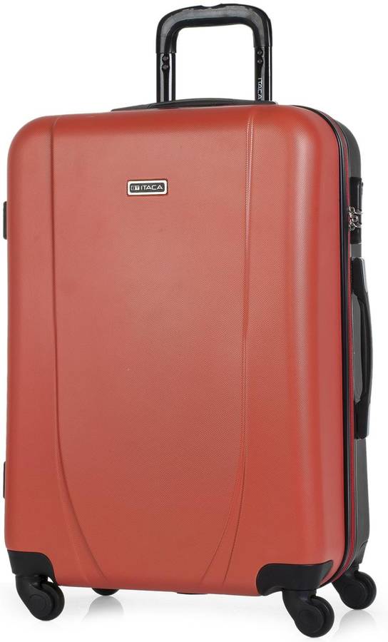 Maleta Trolley 60 cm abs itaca 71100 coral antracita de viaje texturizado medio 70