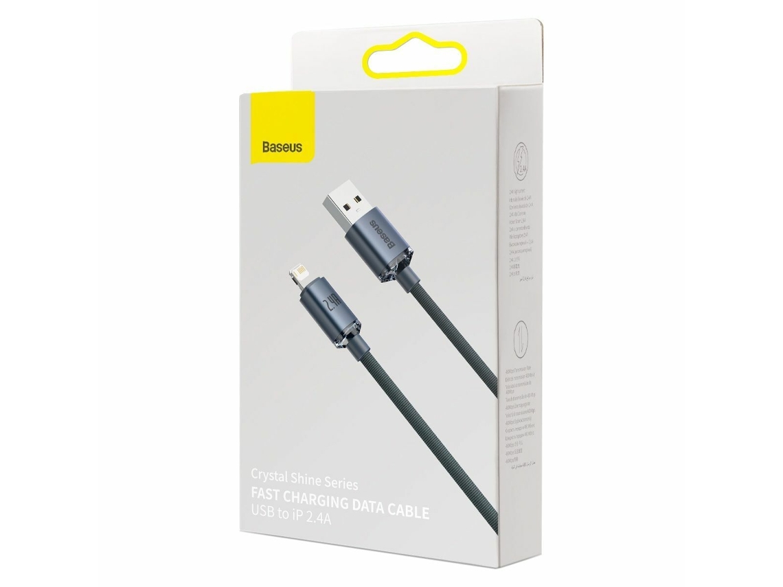 Cable de datos de carga rápida Lightning/usb serie 2.4a BASEUS Crystal Shine