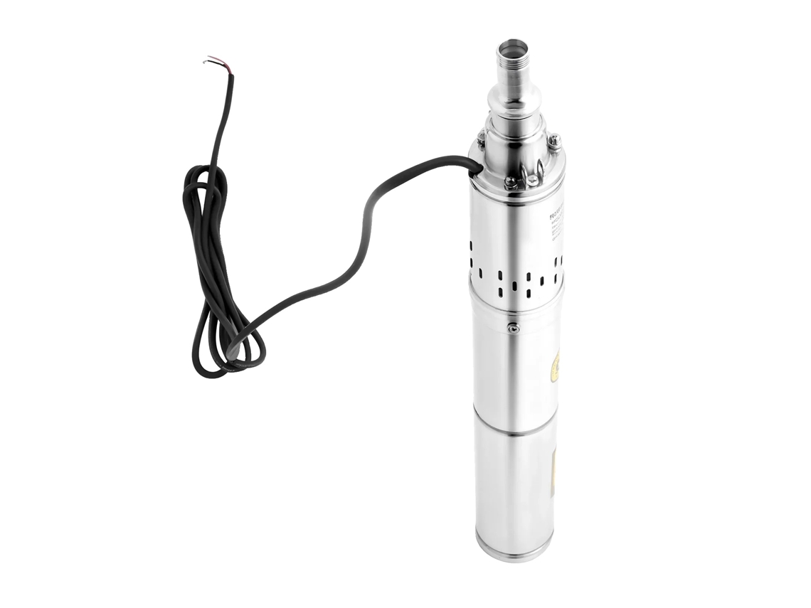 Bomba sumergible de acero inoxidable, motor de CC de 0,37 kW, altura máxima de 213,25 pies, color plata OEM