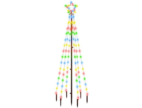 vidaXL Árbol de Navidad con pincho 108 LED de colores 180 cm