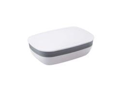 2026-caja De Jabón Con Tapa Impermeable De Plástico, 11.8x8.3x4.5cm, Para Viajes Y Hogar, Blanco Y Gris