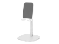 Soporte De Mesa Universal Para Tabletas Y Teléfonos Móviles Samsung Iphone Bbu Ajustable A 45° Aluminio Plata/negro