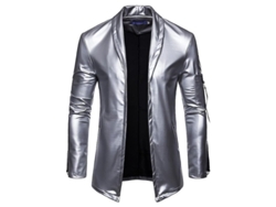 2026-chaqueta De Cuero Falso Para Hombre Manga Larga Slim Fit Casual Pu Outwear