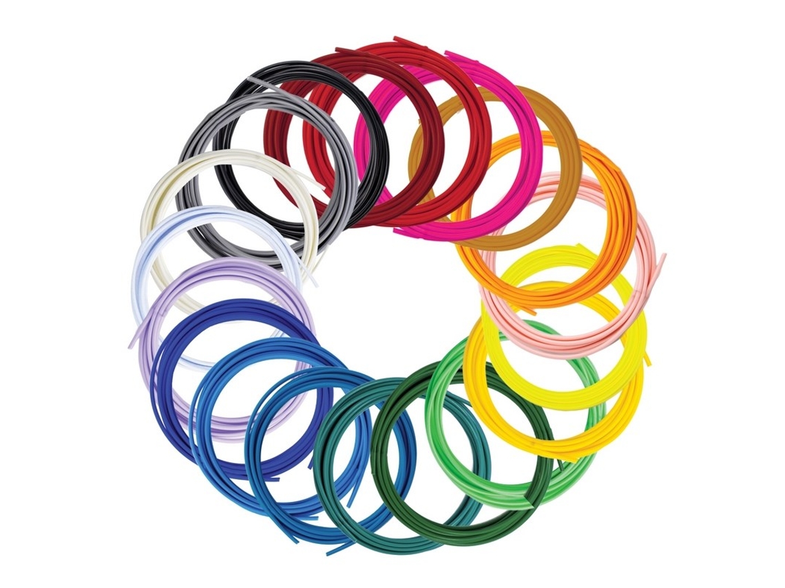 Hilo de filamento Flow 20 PLA ​​20 colores Recarga de ácido poliláctico Negro, azul, verde oscuro, rosa oscuro, dorado, verde 3doodler (pla)