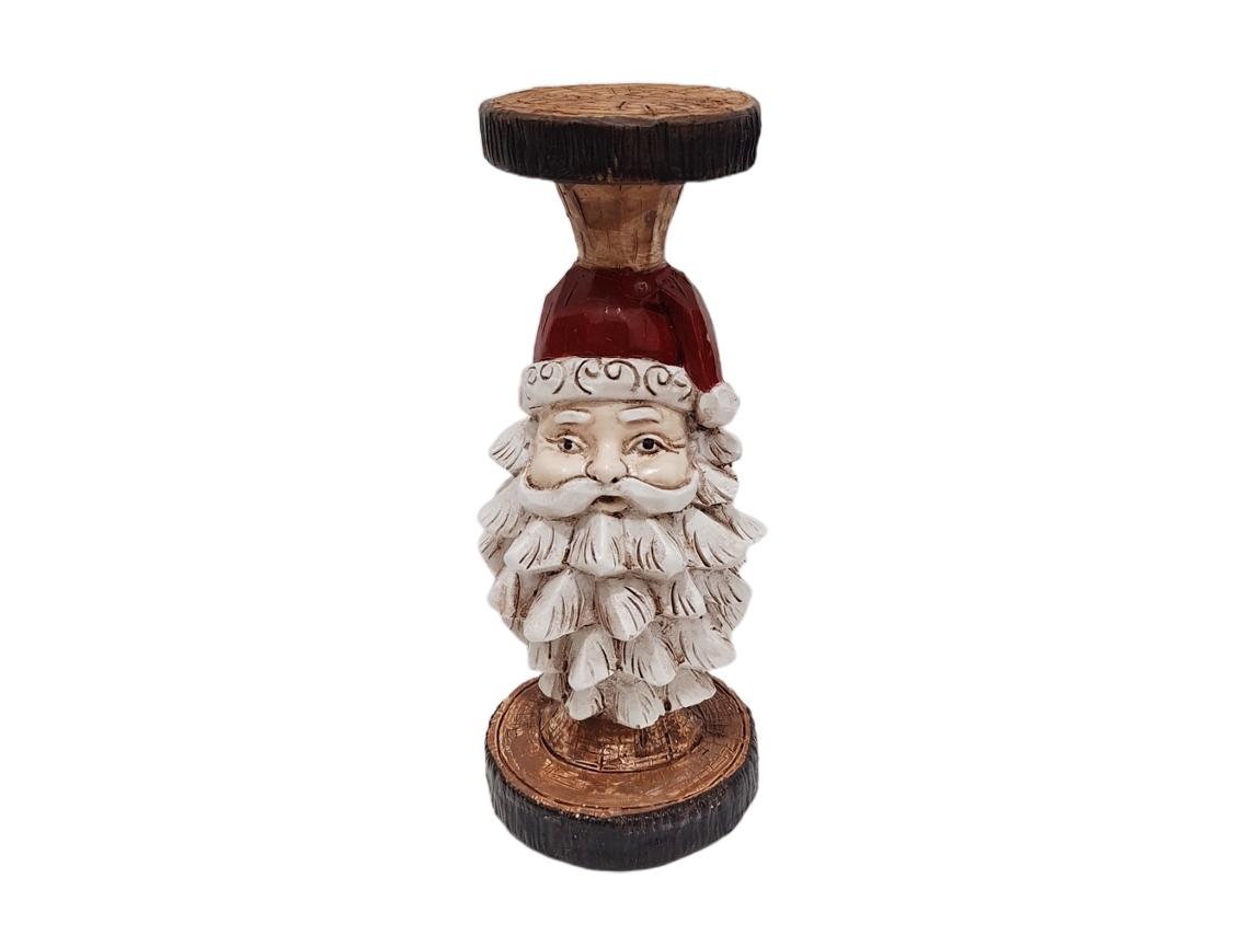 Portavelas De Resina Con Papá Noel Y Muñeco De Nieve, Decorativo Para La Mesa De Navidad.