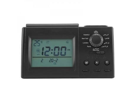 ABS AMPAMENTULA AUTOMÁTICO AZAN ISLÁMICO ALMAUMENTA DIGITAL Reloj Muslim Oración Adhan Qibbla Alarma Descripción de la pared Mesa Decoración del ho...