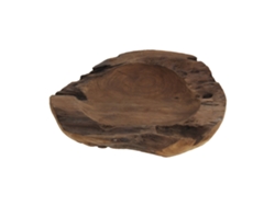 Cuenco de madera de teca de 40 cm de diámetro, con un diseño natural y duradero.