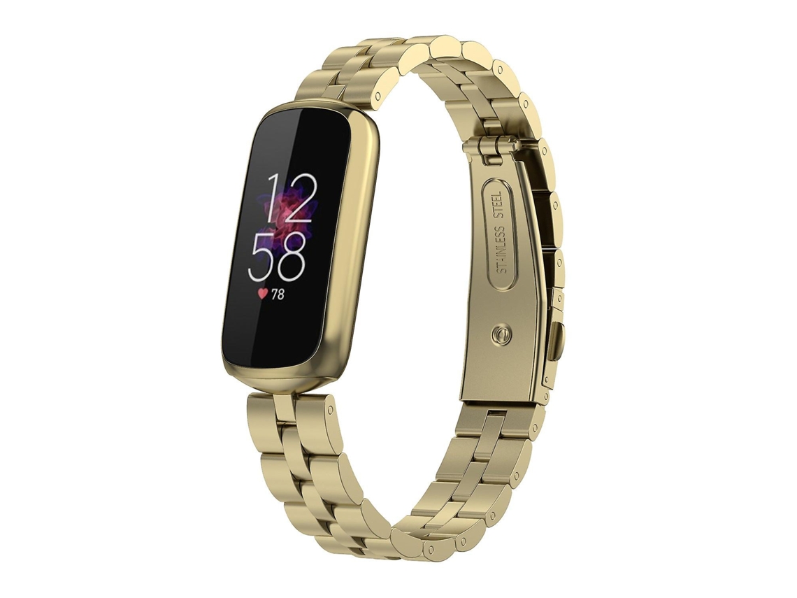 Correa de acero inoxidable compatible con el reloj inteligente Fitbit Luxe Ly Ebike.
