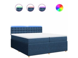Maison Exclusive - Cama Box Spring Con Colchón Tela Azul 200x200 Cm