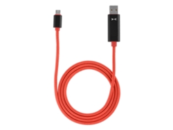 Cable De Carga Rápida De 1.2m Con Pantalla De Voltaje De Corriente Resistente Tejido De Nailon Rojo