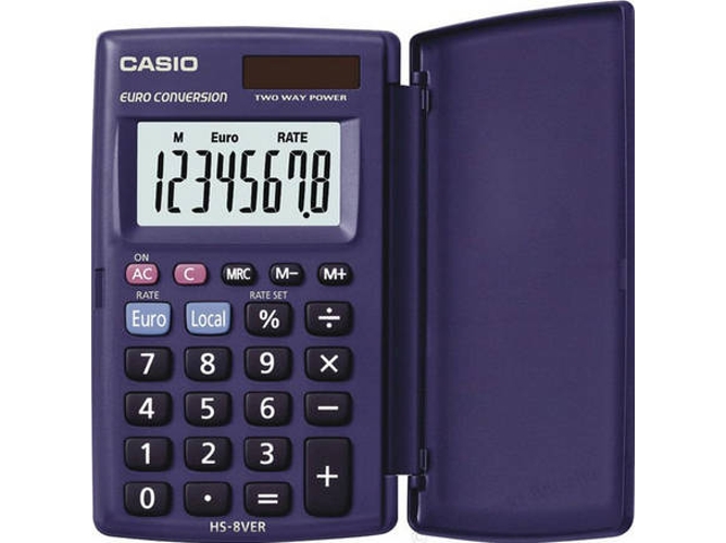 Calculadora Básica CASIO HS-8VER Azul (8 dígitos)