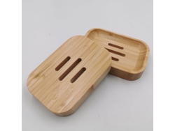 Juego De 2 Portajabones De Bambú Natural Para Baño Y Cocina Almacenamiento Accesorios Esponjas
