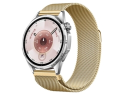 Bracelete Para Huawei Watch Gt 6 (46mm) - Aço Inoxidável Milanês Magnético Dourada