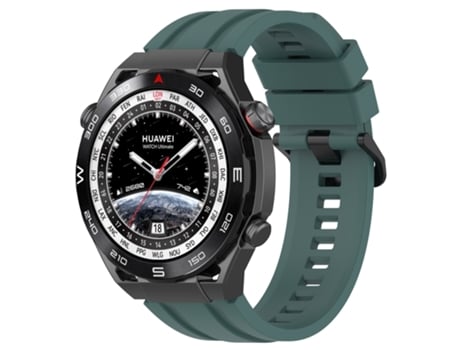 Correa de reloj inteligente para Huawei Watch Ultimate, juego de correas de silicona de color sólido deportivo largo y corto (verde oliva)