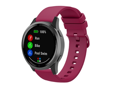 Correa de Silicona 20mm ajustable para Samsung Galaxy Watch Active/Active2 44mm/40mm/Watch3 41mm - fucsia