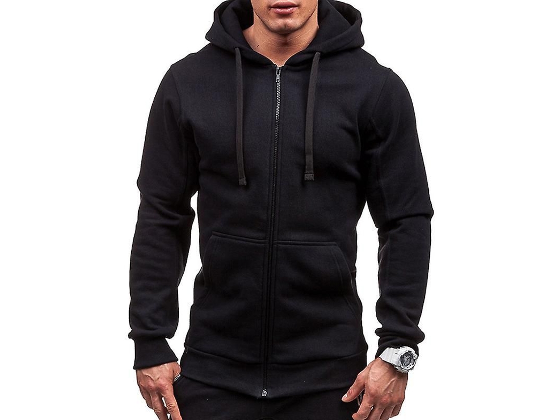 2026-chaqueta Hombre Con Cremallera Y Capucha Sudadera Abrigo Casual Invierno Otoño