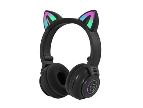 Auriculares Inalámbricos Bluetooth Auriculares Bluetooth para Niñas con Oreja de Gato Auriculares Plegables con Luces Led/BISBISOUS