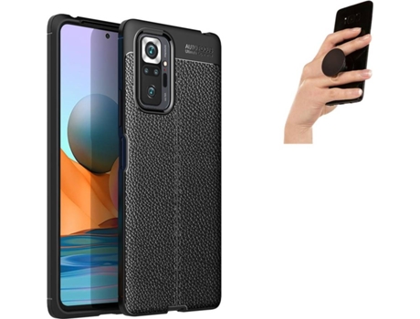 Carcasa y Popsocket Xiaomi Redmi Note 10 Pro Rugged Leather Negro